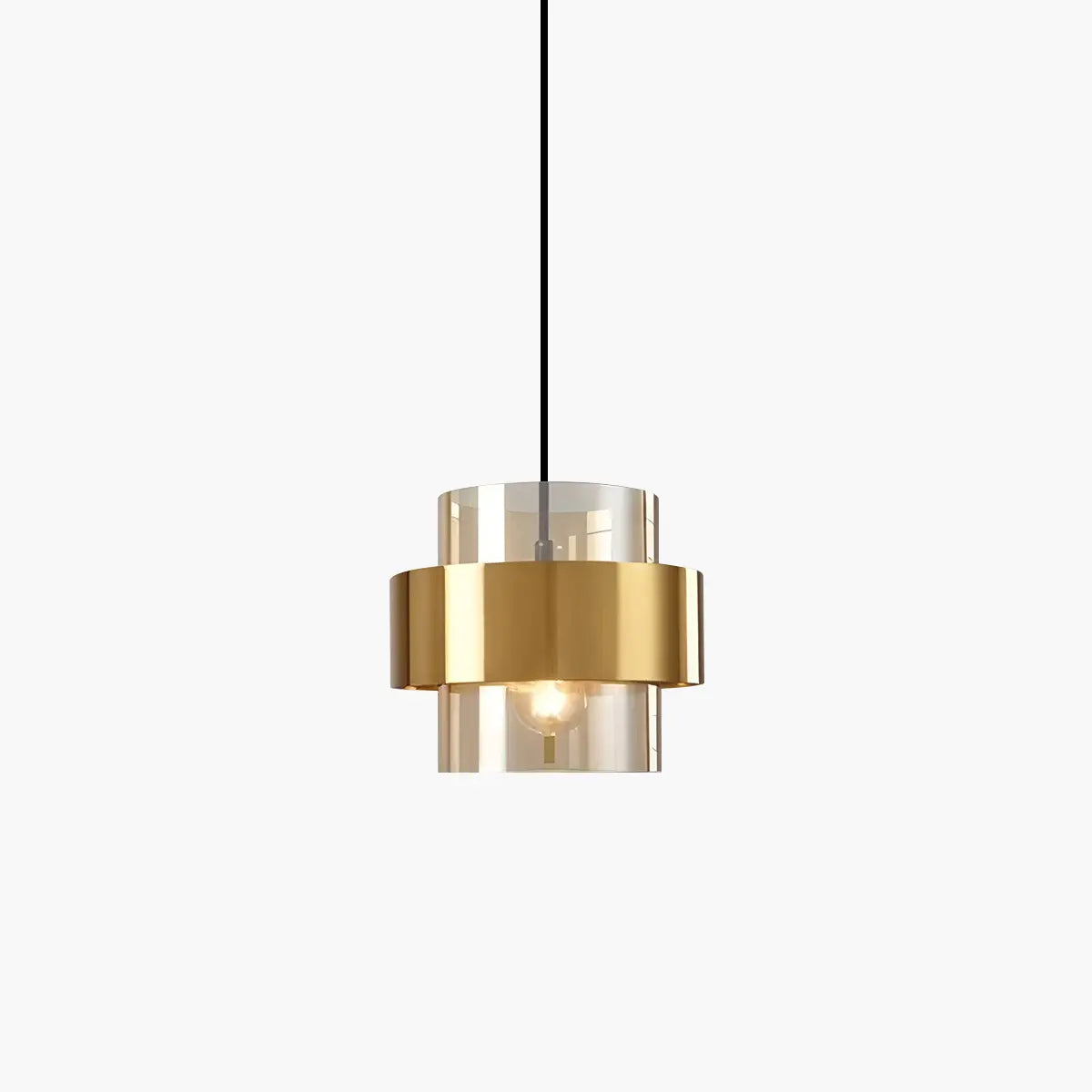 flairel Azenor Cylindrical Glass Pendant Light for Bedroom