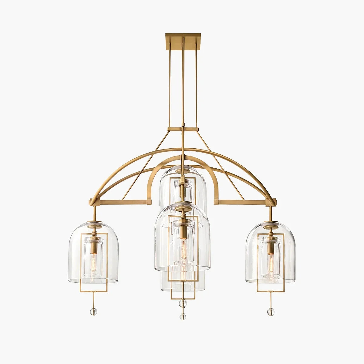 flairel Bell Glass Chandelier for Living Room