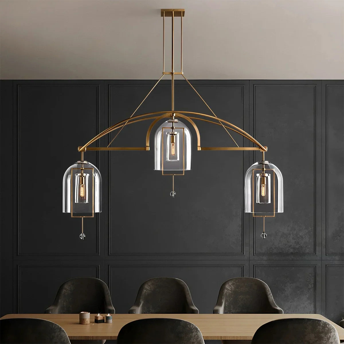 flairel Bell Glass Chandelier for Living Room