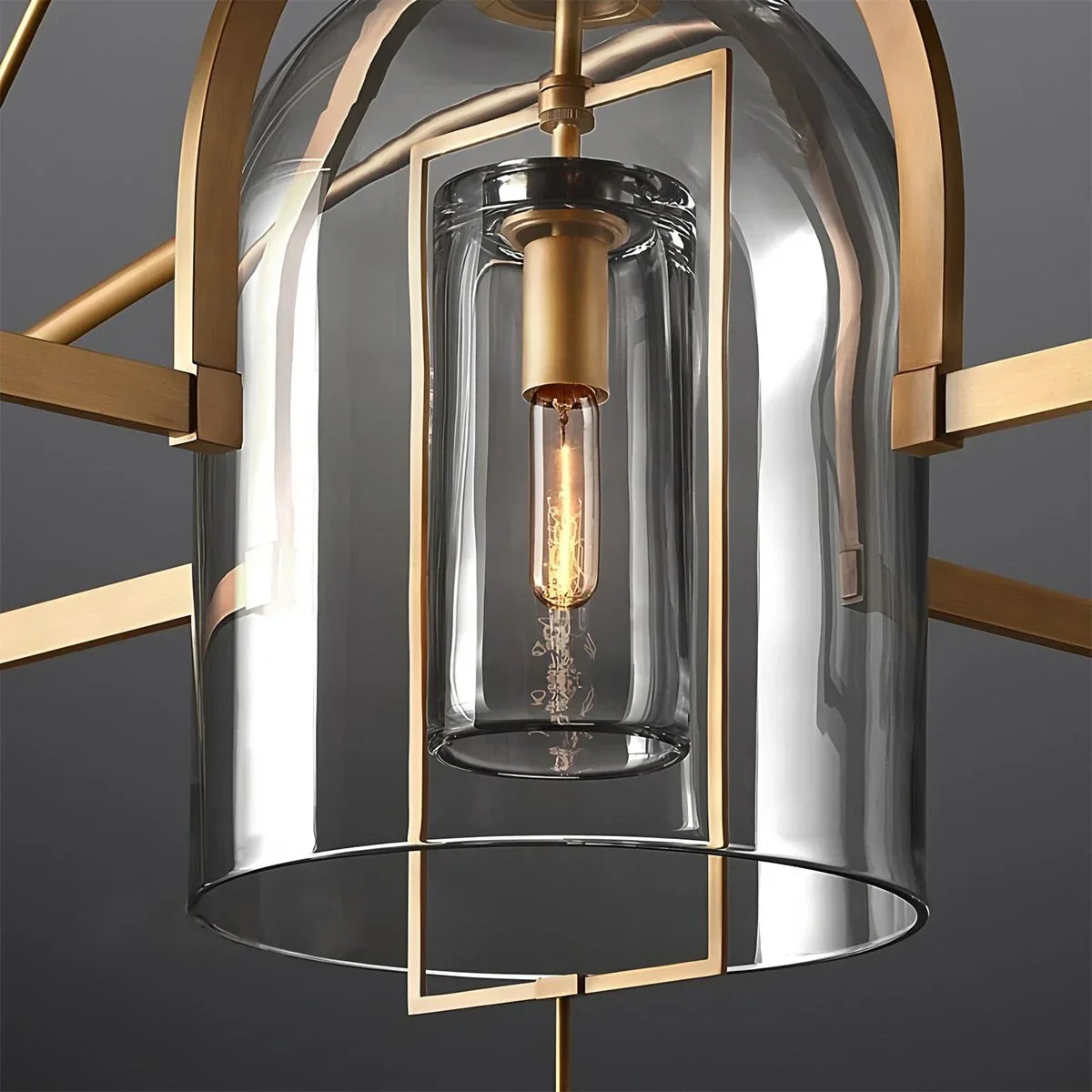flairel Bell Glass Chandelier for Living Room