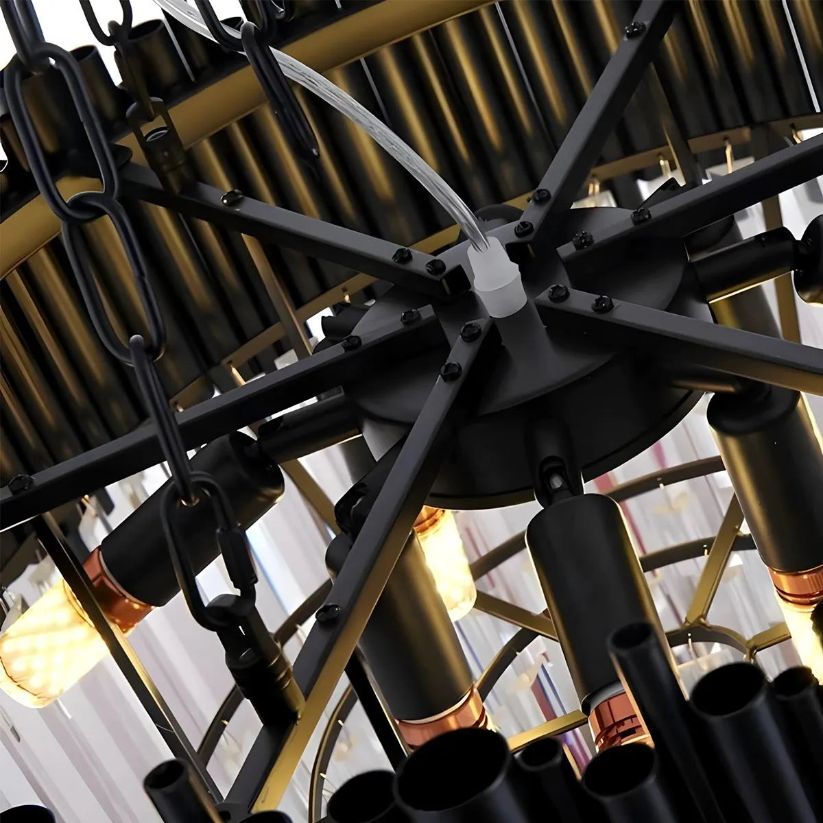 flairel Mystique Black Crystal LED Chandelier