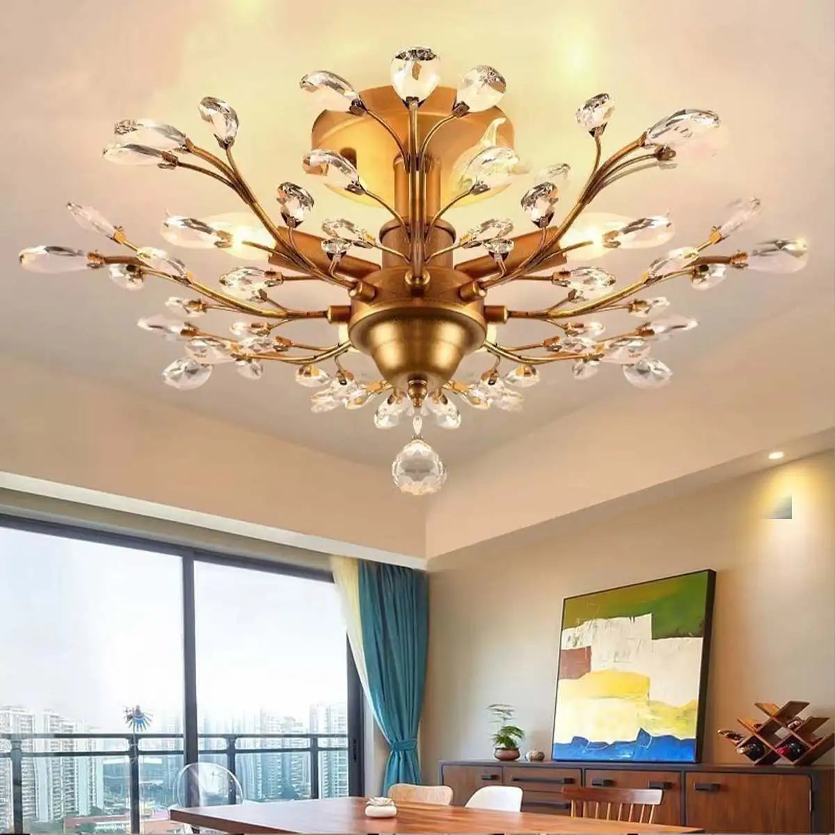 flairel Branch Crystal Chandelier for Living Room