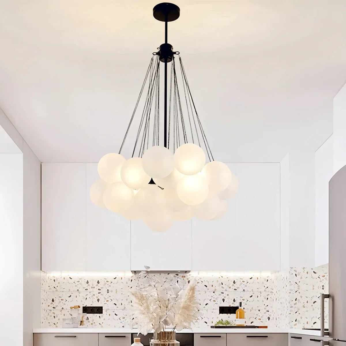 flairel Modern Bubble Glass Chandelier for Living Room