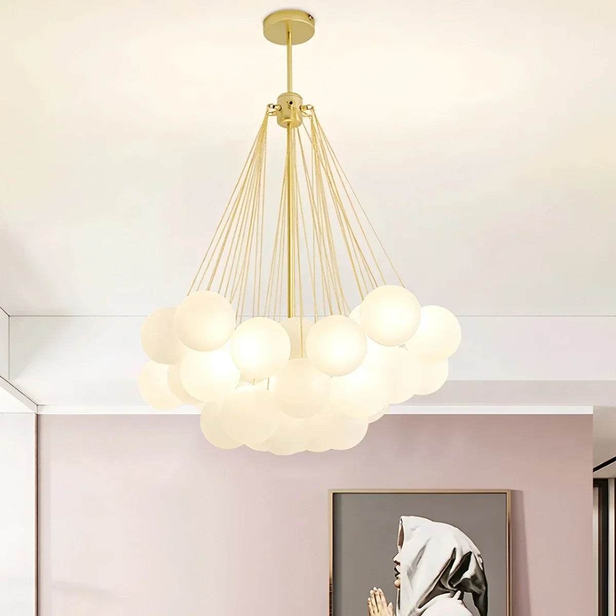 flairel Modern Bubble Glass Chandelier for Living Room