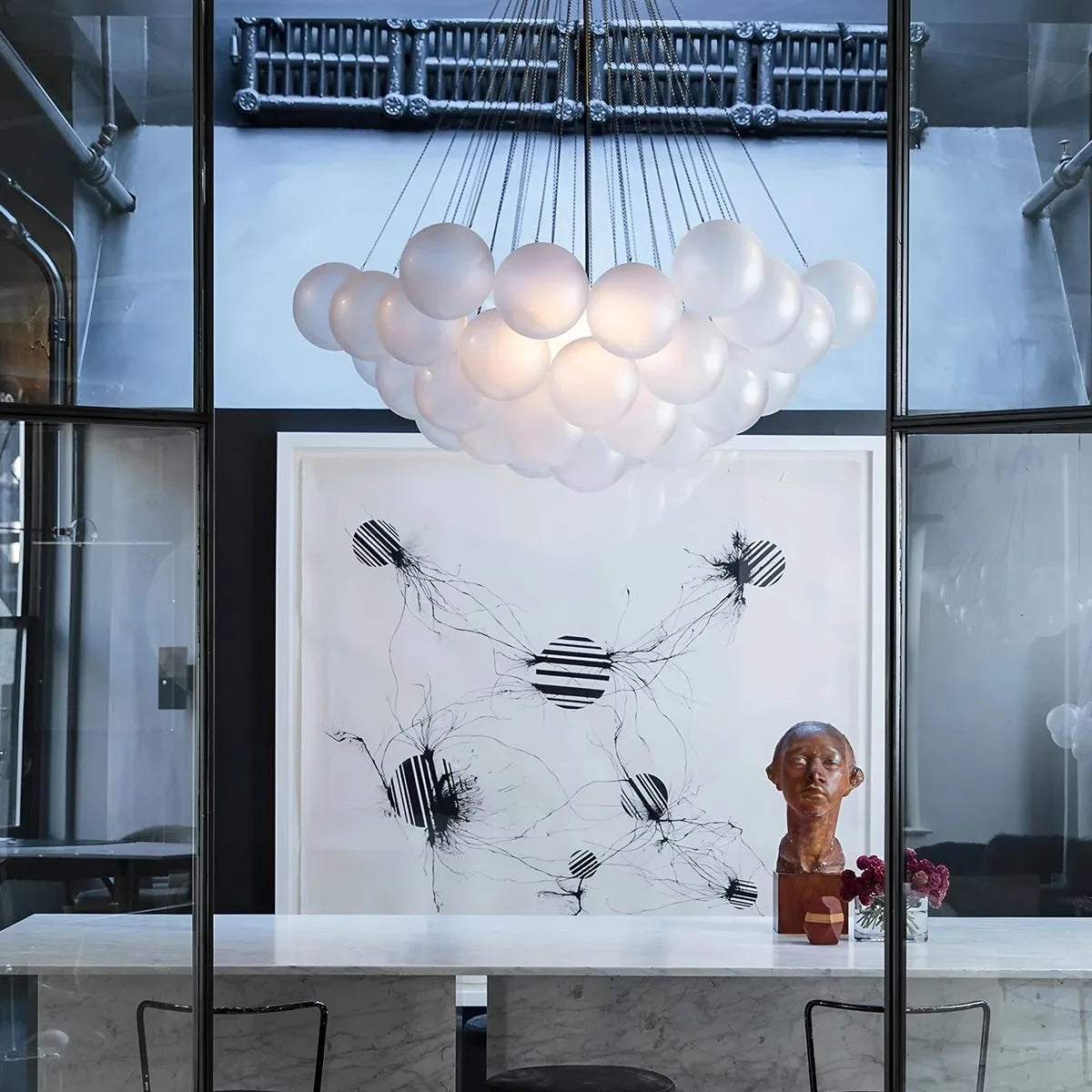flairel Modern Bubble Glass Chandelier for Living Room