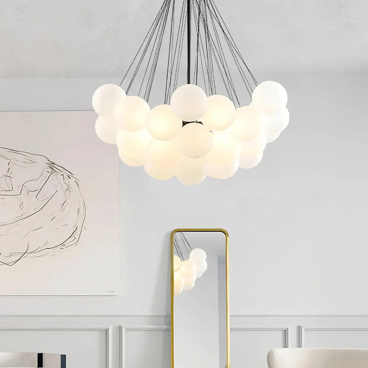 flairel Modern Bubble Glass Chandelier for Living Room