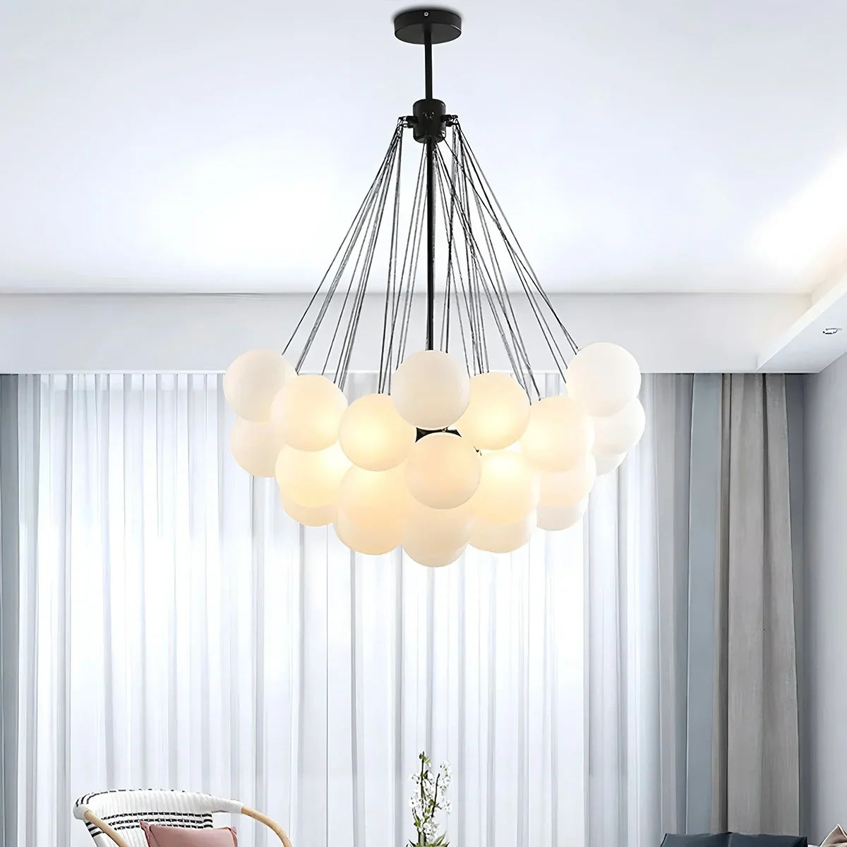 flairel Modern Bubble Glass Chandelier for Living Room