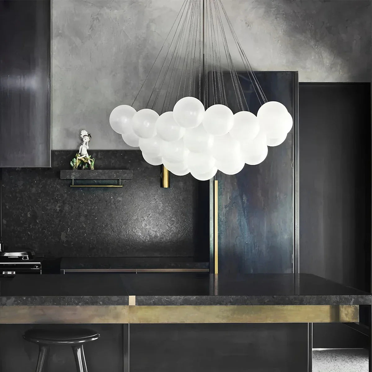 flairel Modern Bubble Glass Chandelier for Living Room