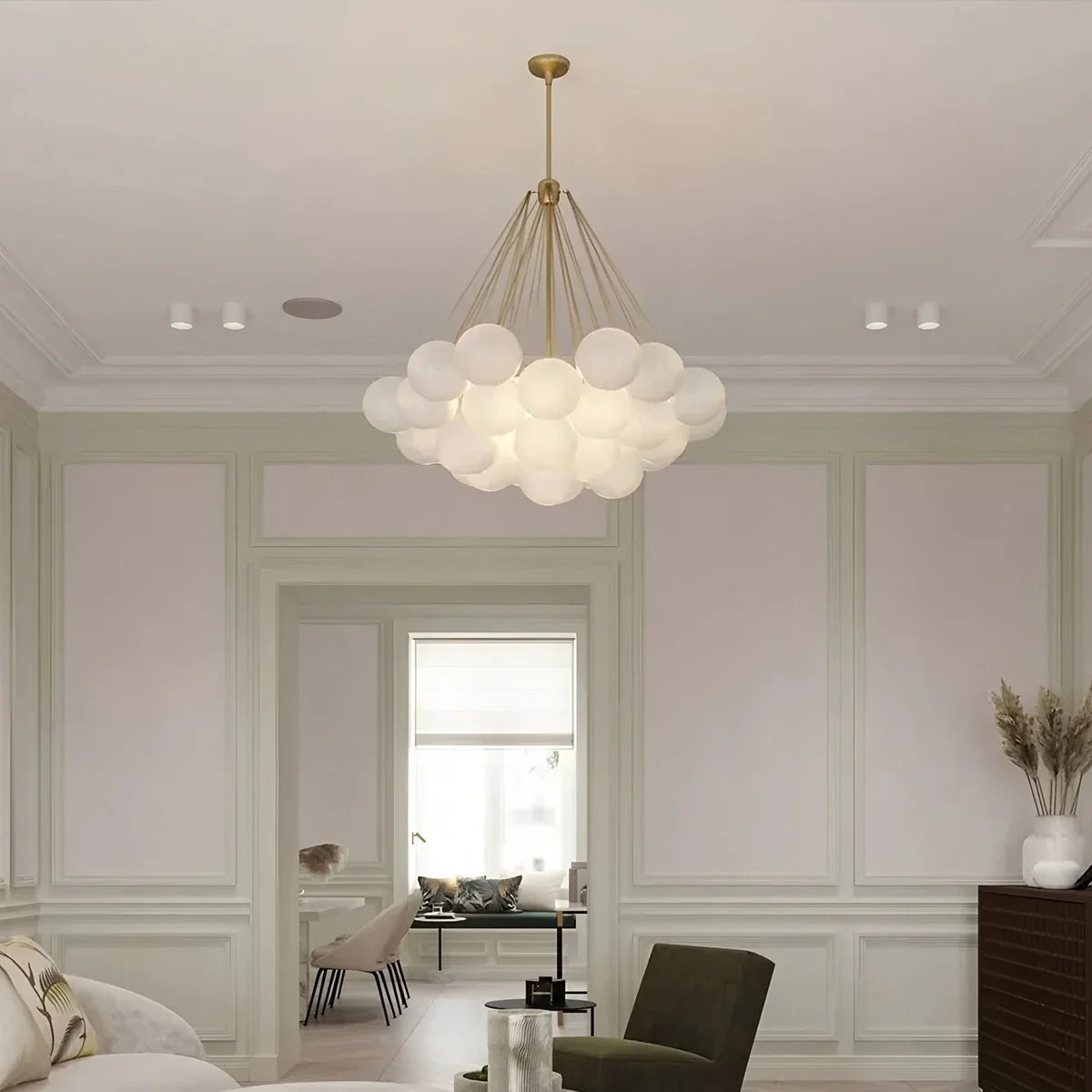 flairel Modern Bubble Glass Chandelier for Living Room