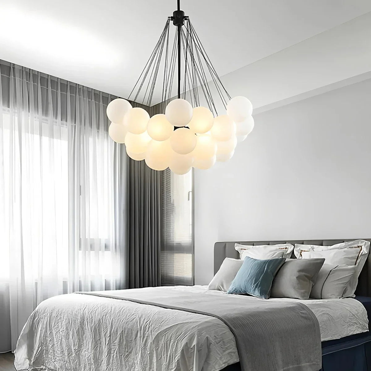 flairel Modern Bubble Glass Chandelier for Living Room