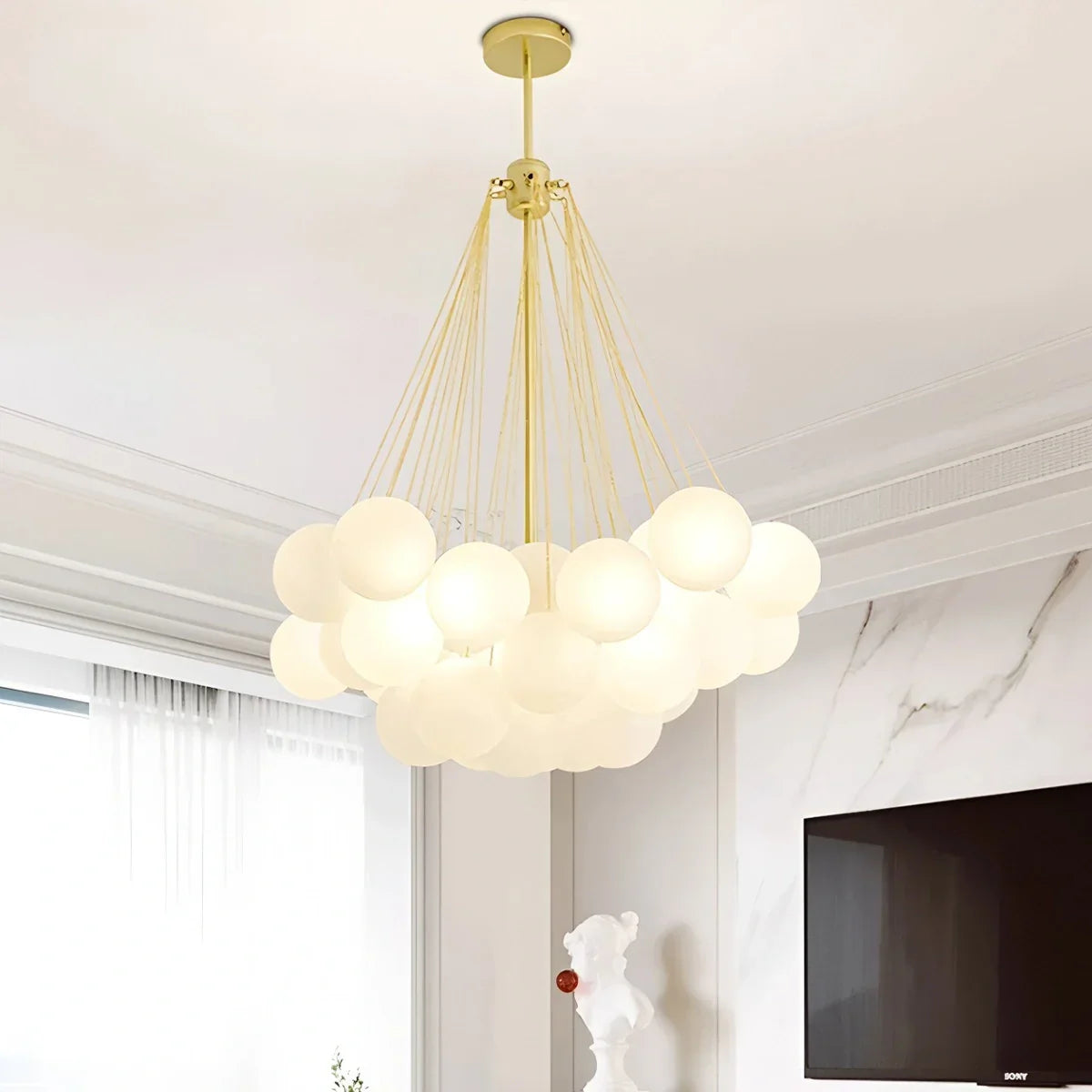 flairel Modern Bubble Glass Chandelier for Living Room