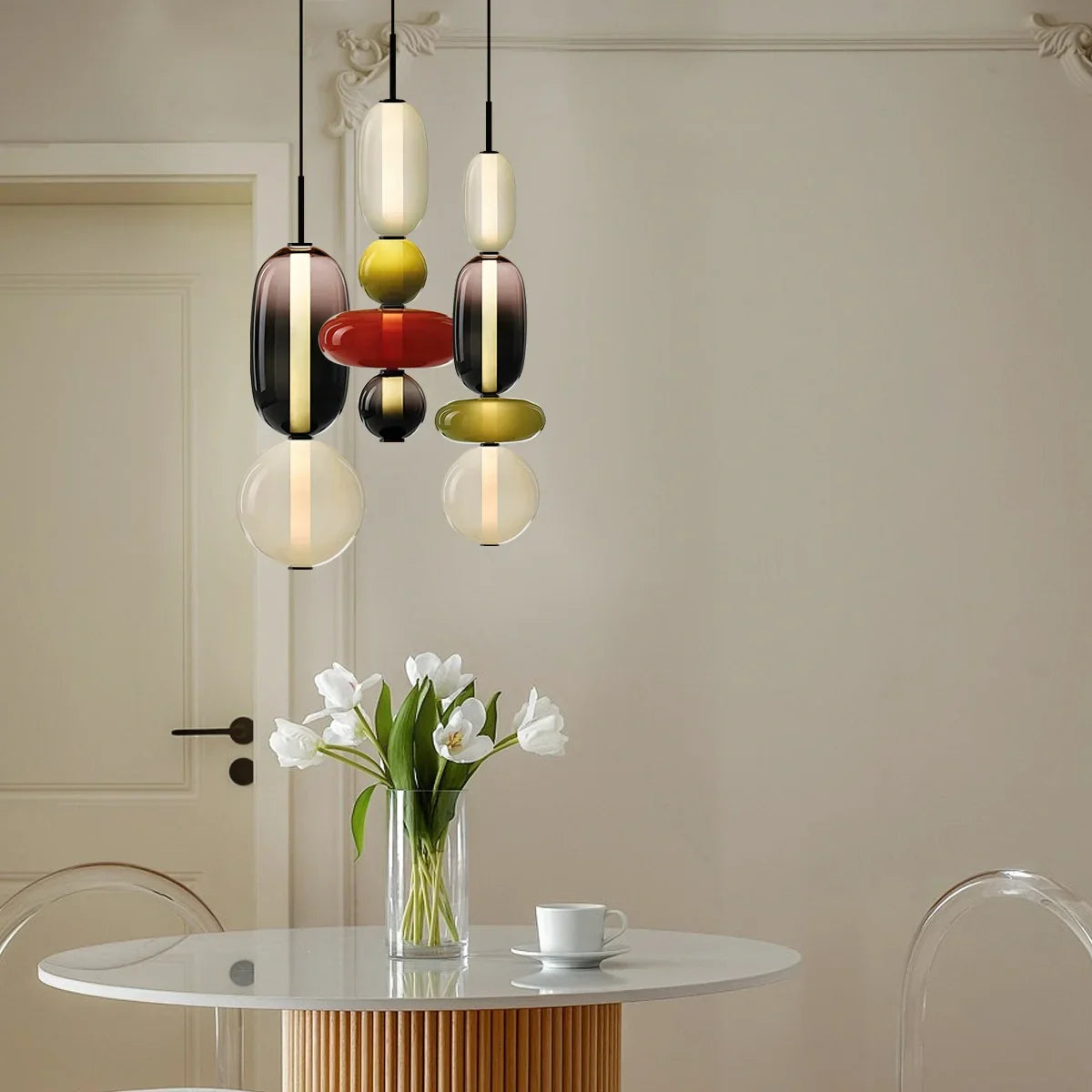 flairel Candied Glass Pendant Light for Bedroom