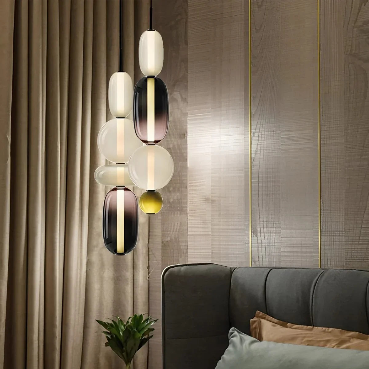 flairel Candied Glass Pendant Light for Bedroom