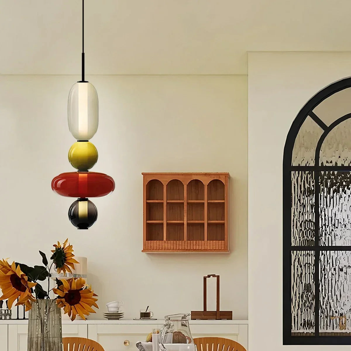 flairel Candied Glass Pendant Light for Bedroom