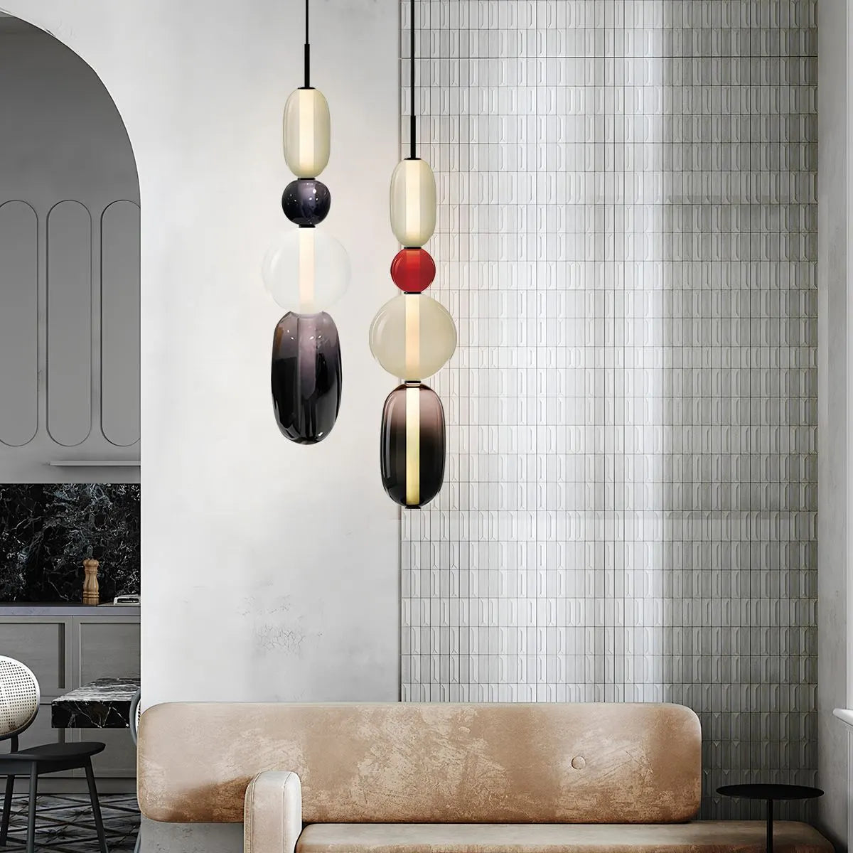 flairel Candied Glass Pendant Light for Bedroom