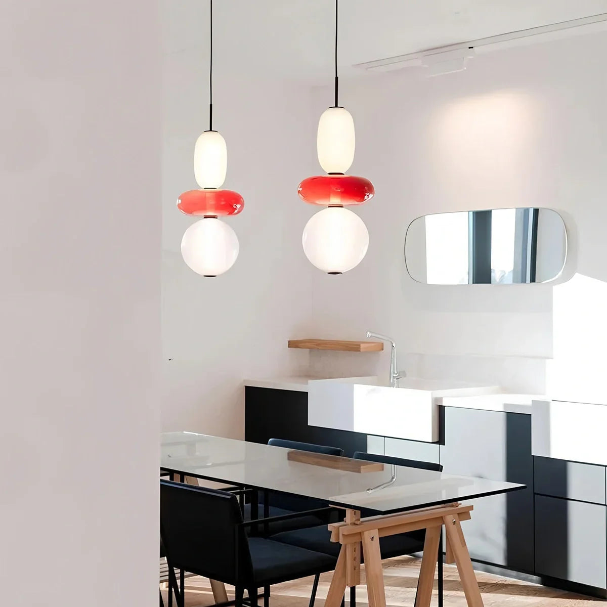 flairel Candied Glass Pendant Light for Bedroom