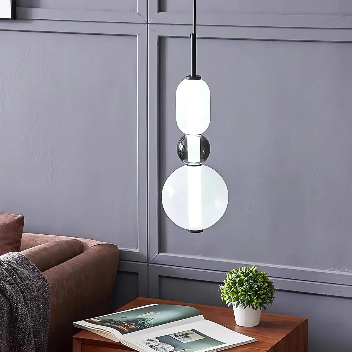 flairel Candied Glass Pendant Light for Bedroom
