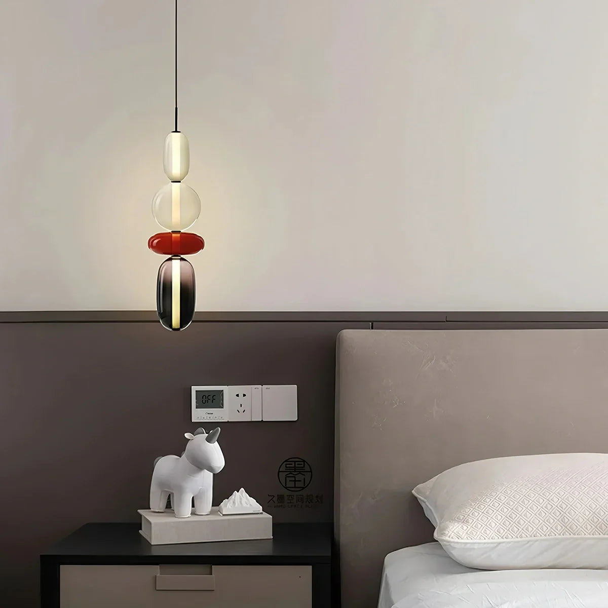flairel Candied Glass Pendant Light for Bedroom