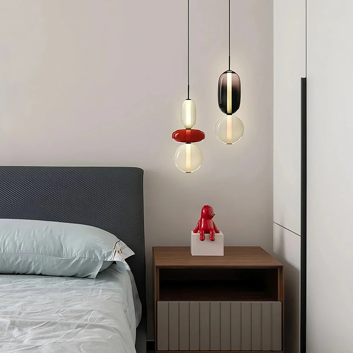 flairel Candied Glass Pendant Light for Bedroom
