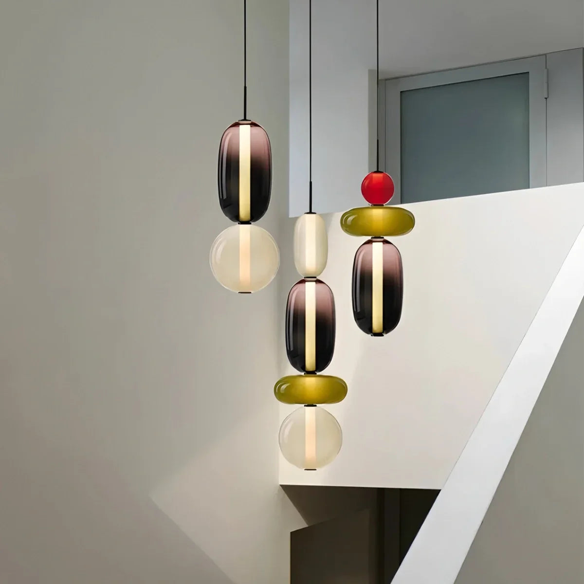 flairel Candied Glass Pendant Light for Bedroom