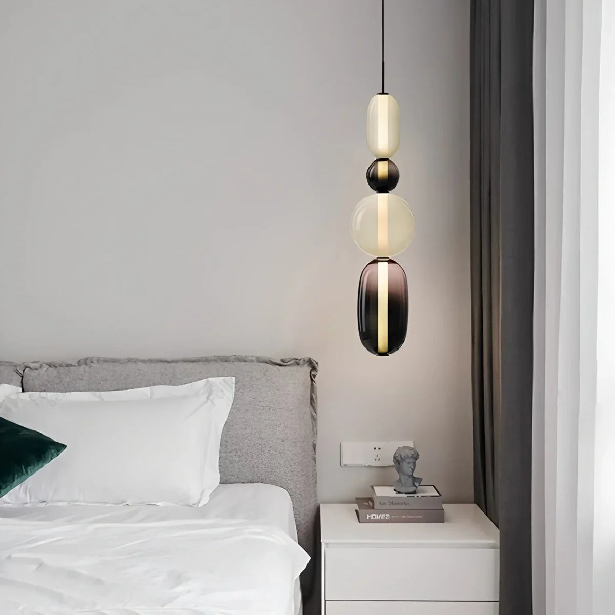 flairel Candied Glass Pendant Light for Bedroom