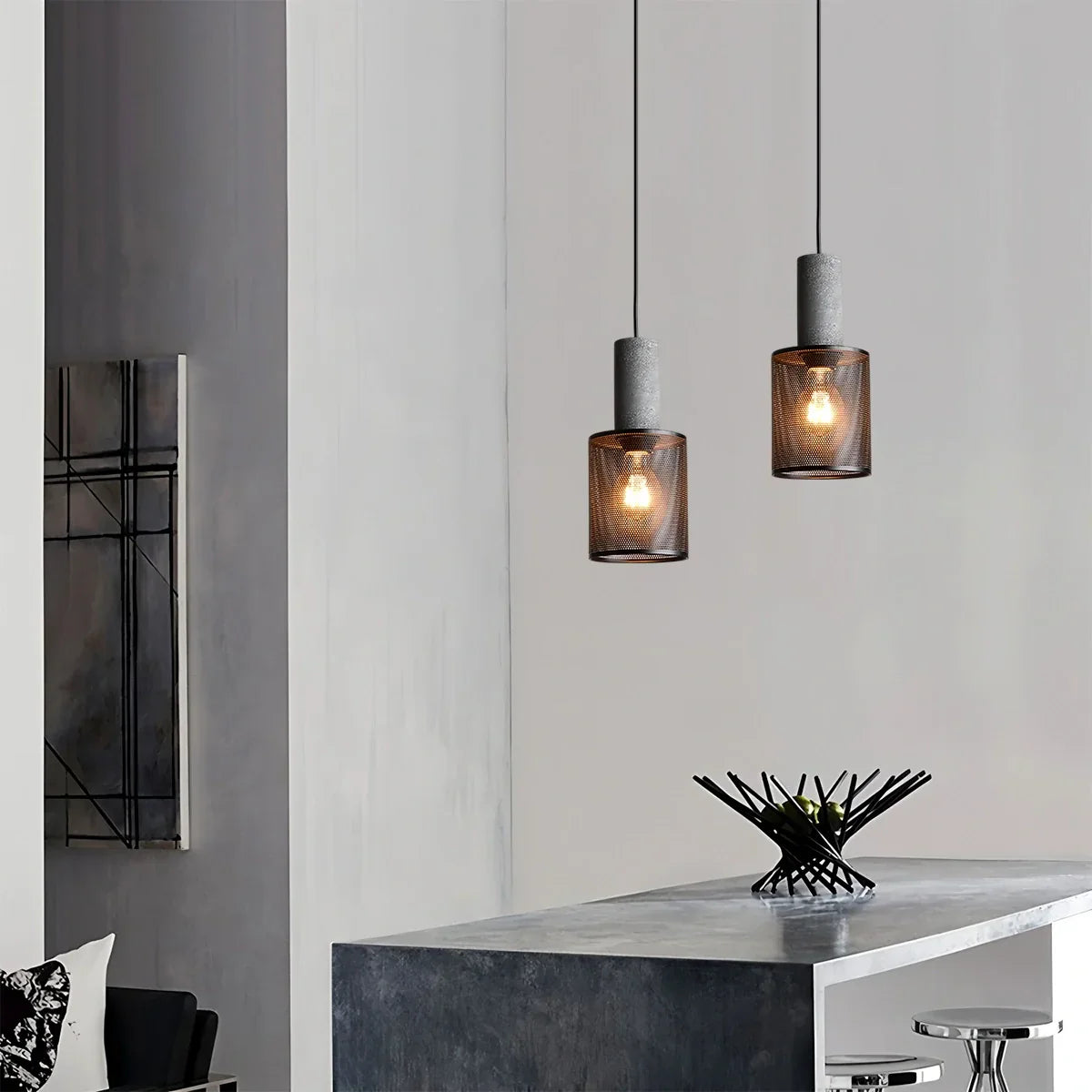 flairel Concrete Industry Pendant Lamp for Kitchen