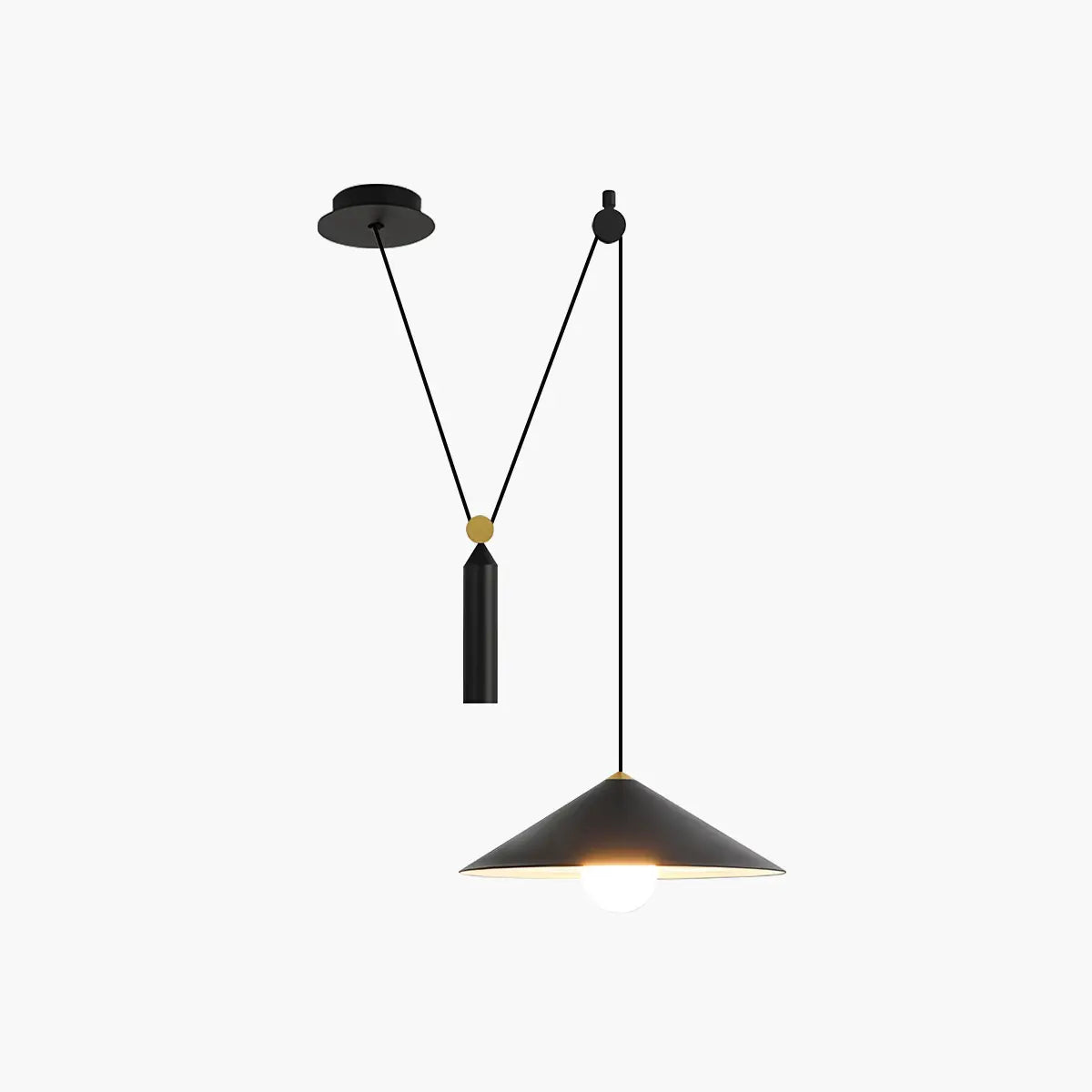 flairel Cone Counterweight Pulley Swag Pendant Lamp