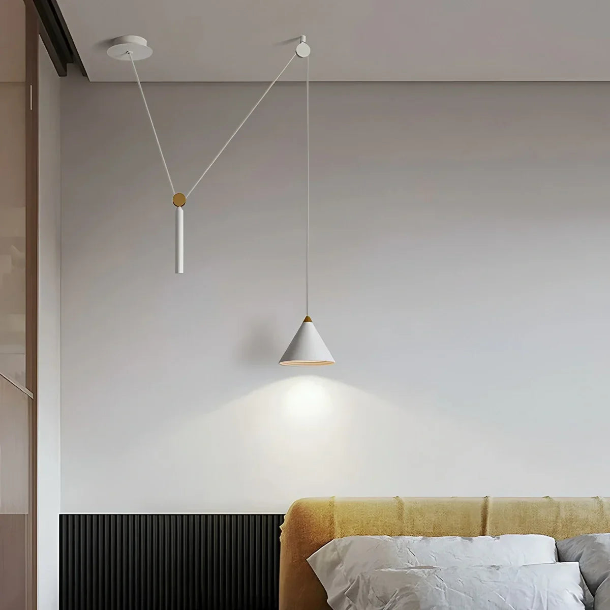 flairel Cone Counterweight Pulley Swag Pendant Lamp