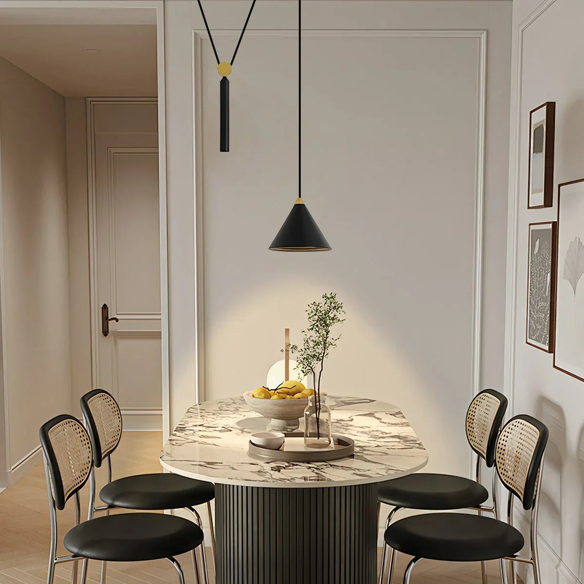 flairel Cone Counterweight Pulley Swag Pendant Lamp
