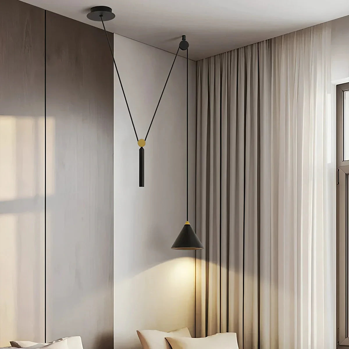 flairel Cone Counterweight Pulley Swag Pendant Lamp