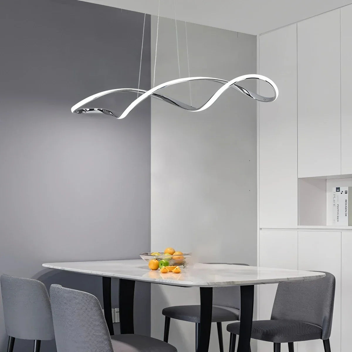 flairel Linear Twist Pendant Light for Dining Room