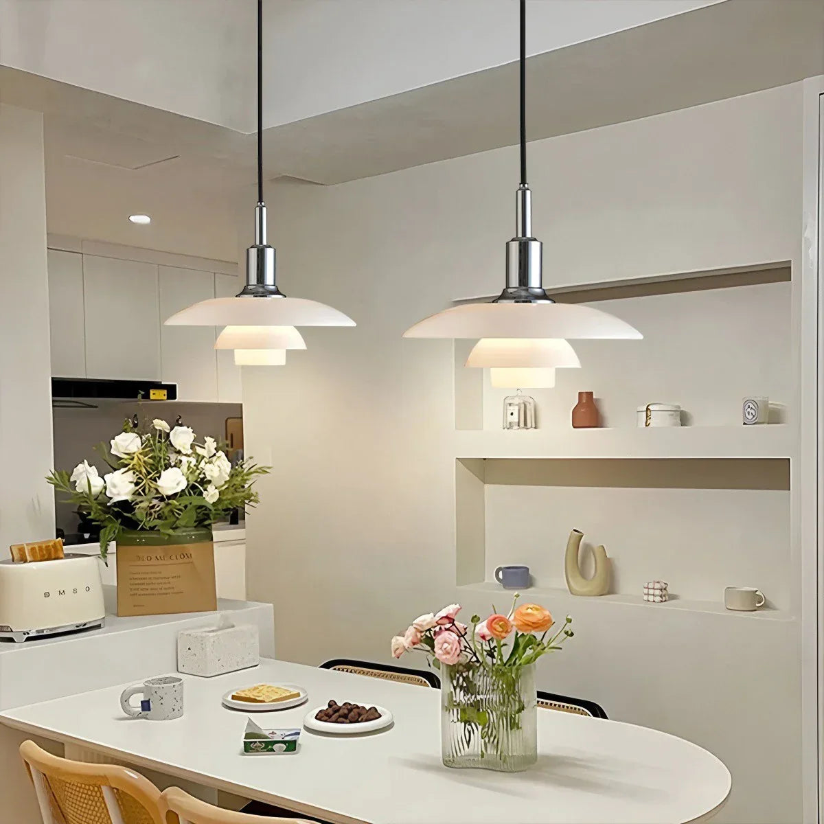 flairel Danish Designer Glass Pendant Lamp for Kitchen