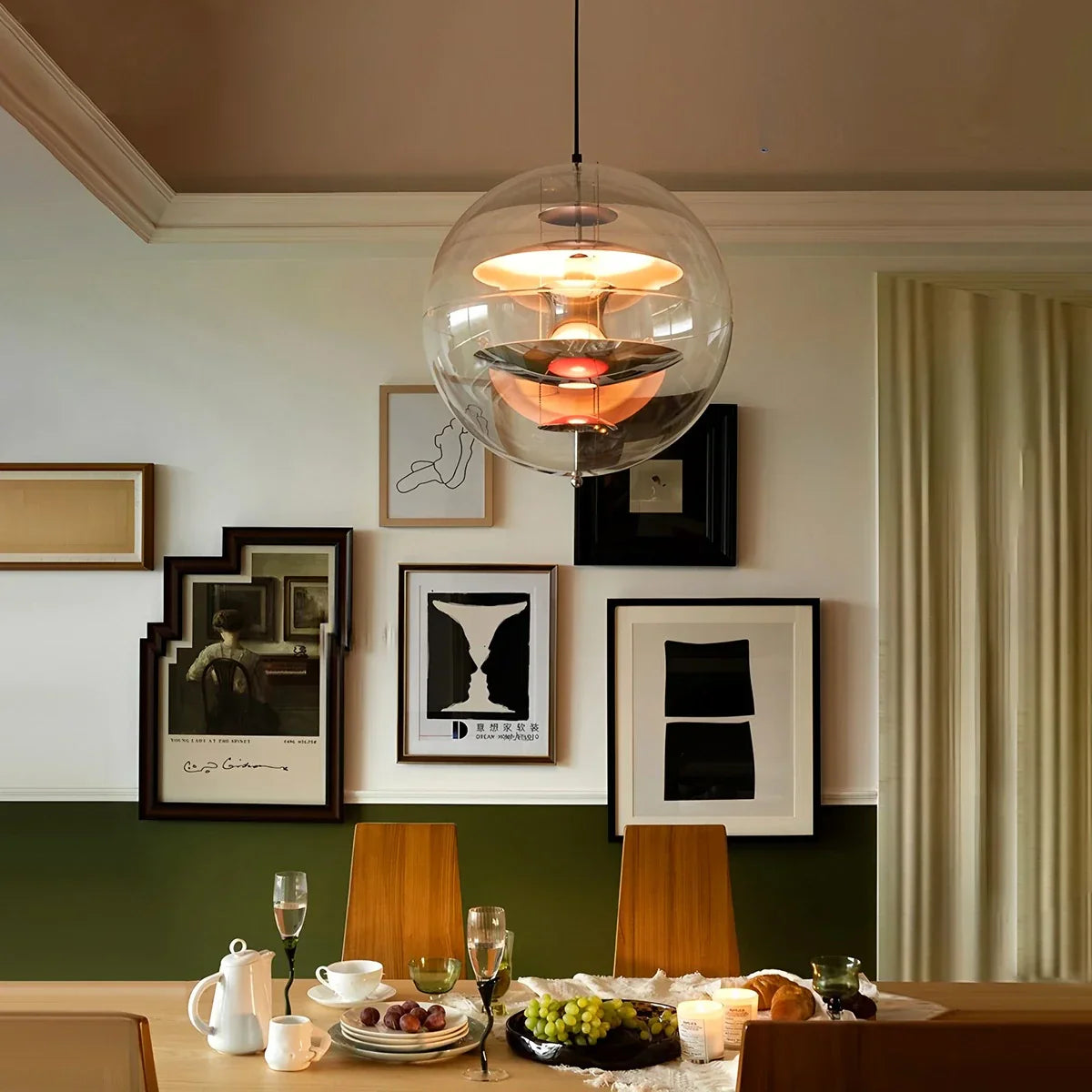 flairel Danish Globe Dining Room Pendant Light