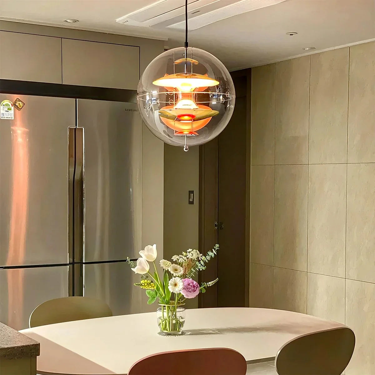 flairel Danish Globe Dining Room Pendant Light