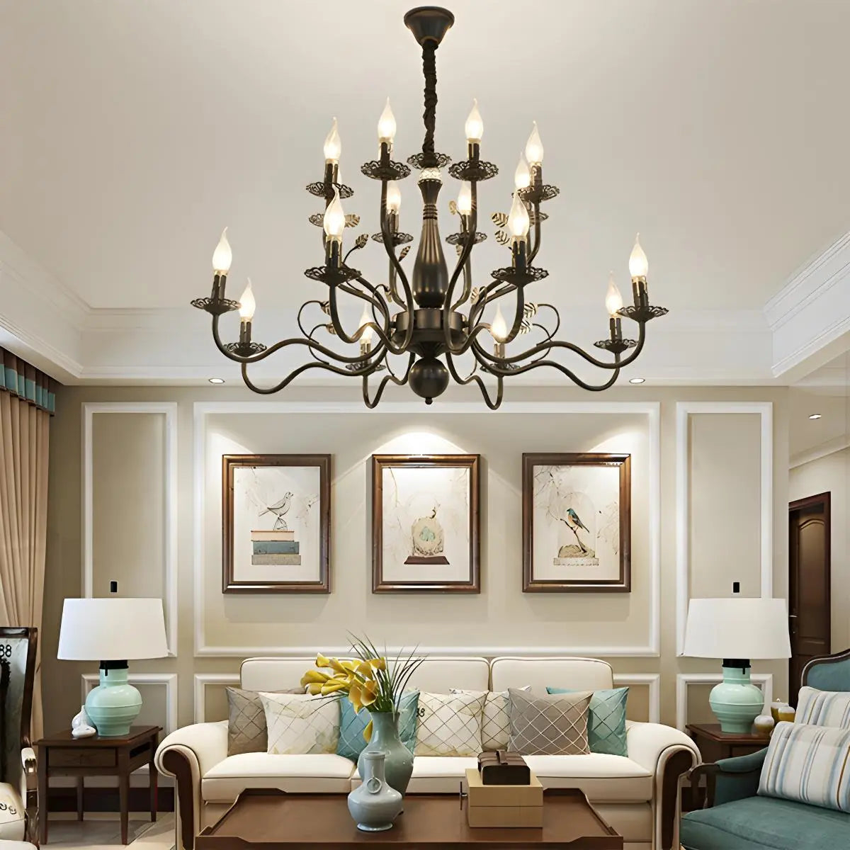 flairel Double Layered Candle Chandelier for Dining Room