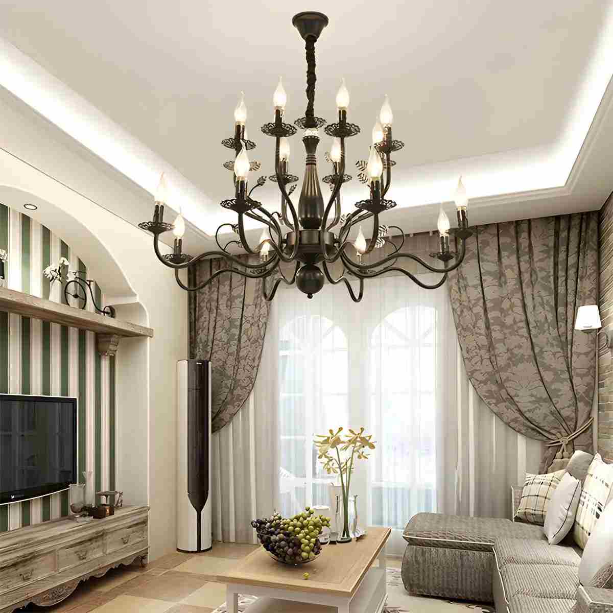 flairel Double Layered Candle Chandelier for Dining Room