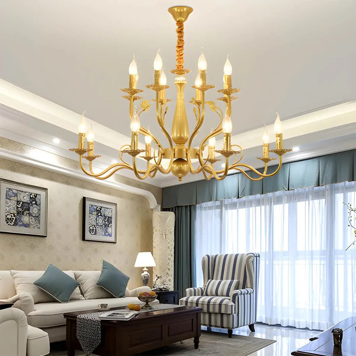 flairel Double Layered Candle Chandelier for Dining Room