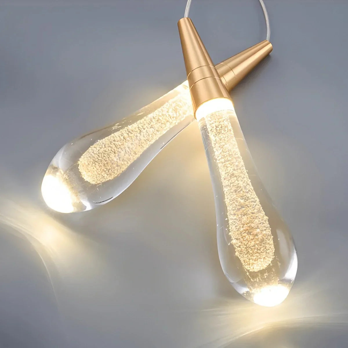 flairel Drop Crystal Chrome Pendant Light for Bedroom