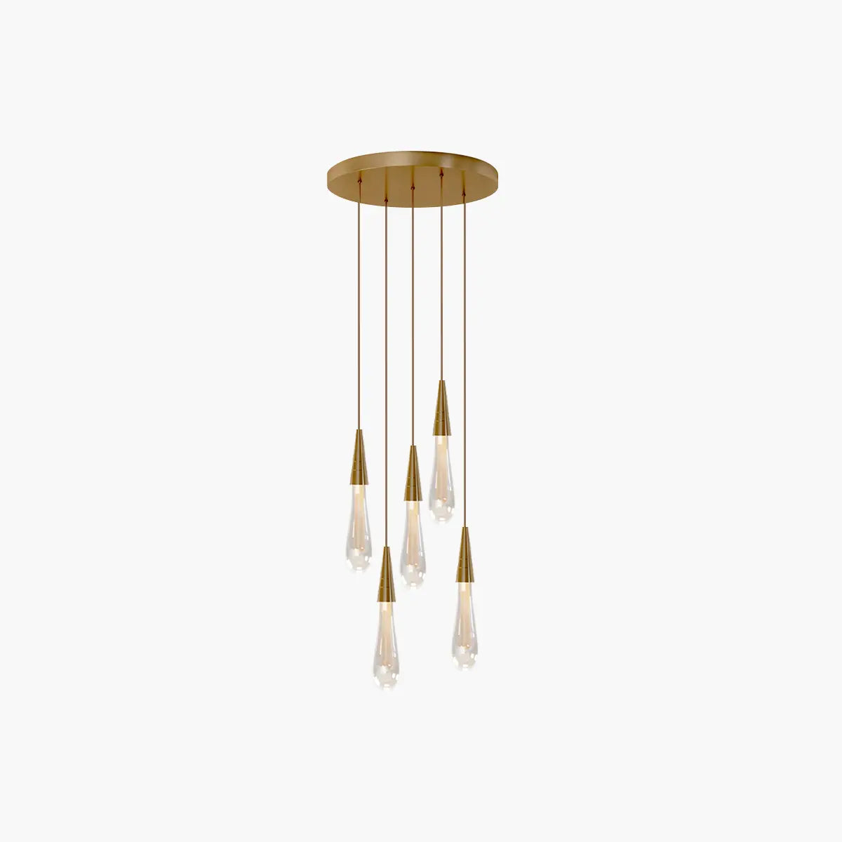 flairel Drop Crystal Chrome Pendant Light for Bedroom