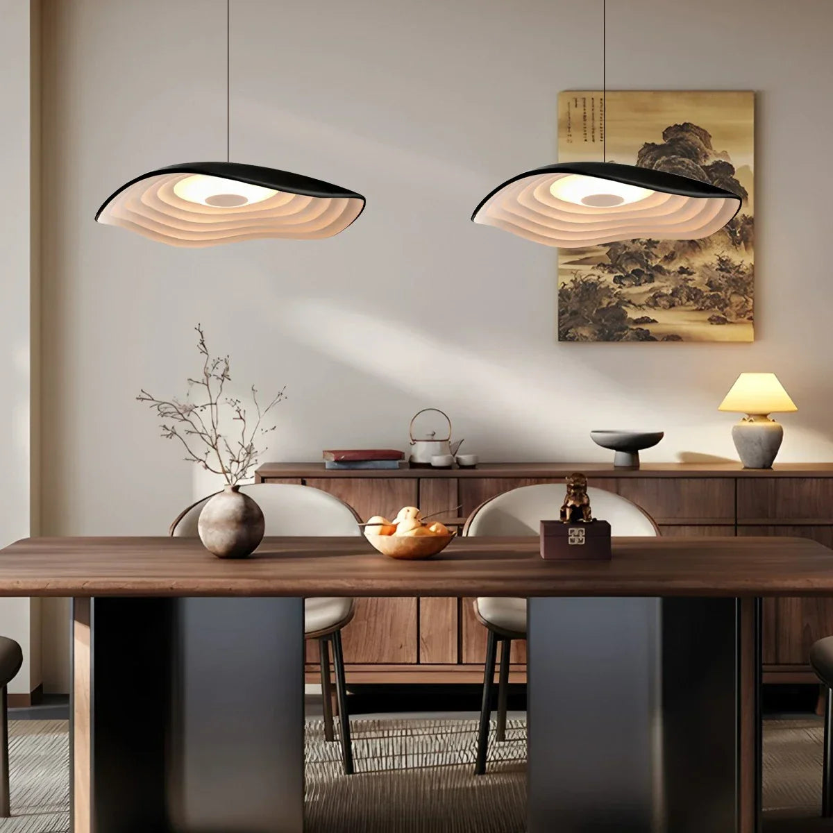 flairel Nordic Creative Ripple Pendant Light for Dining Room
