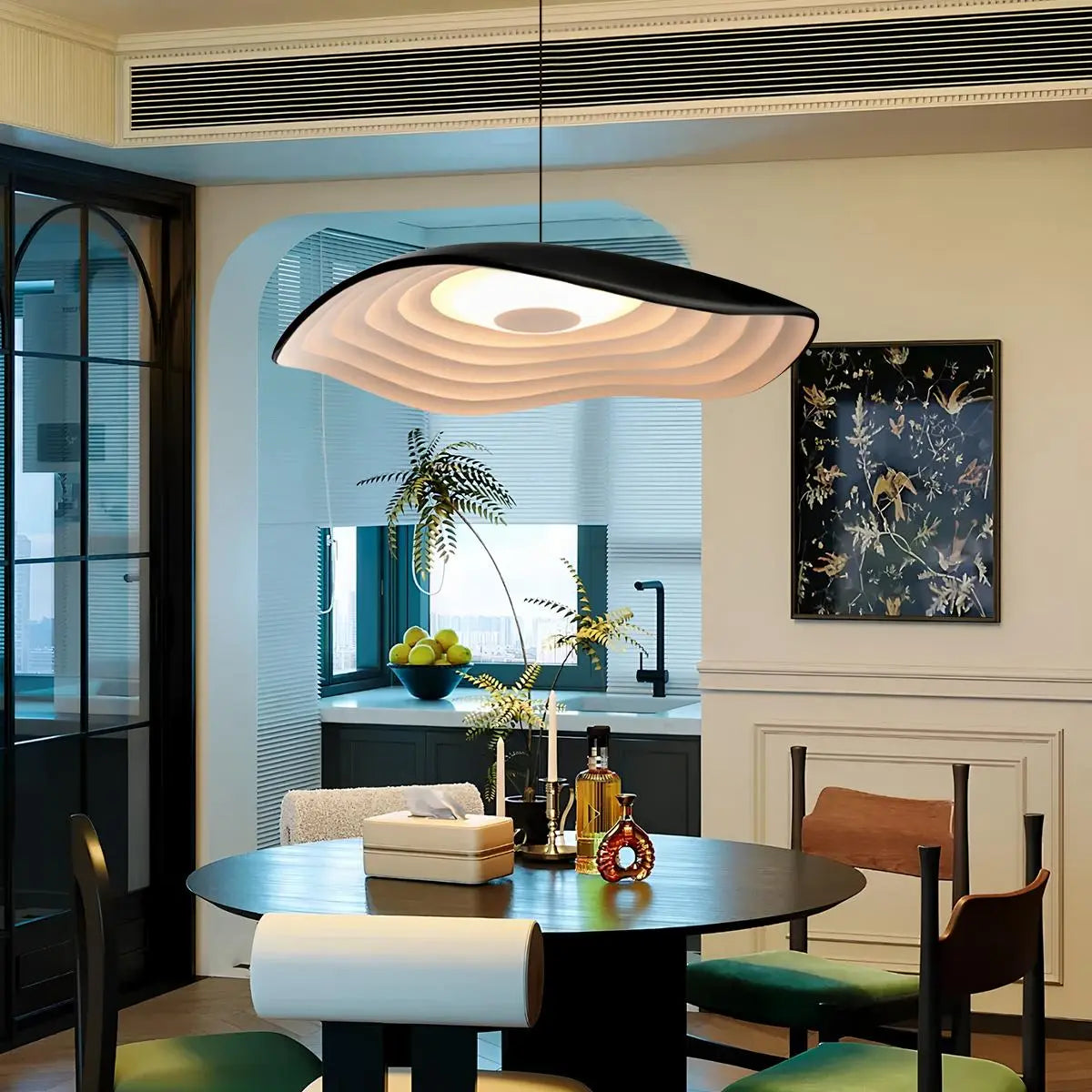 flairel Nordic Creative Ripple Pendant Light for Dining Room
