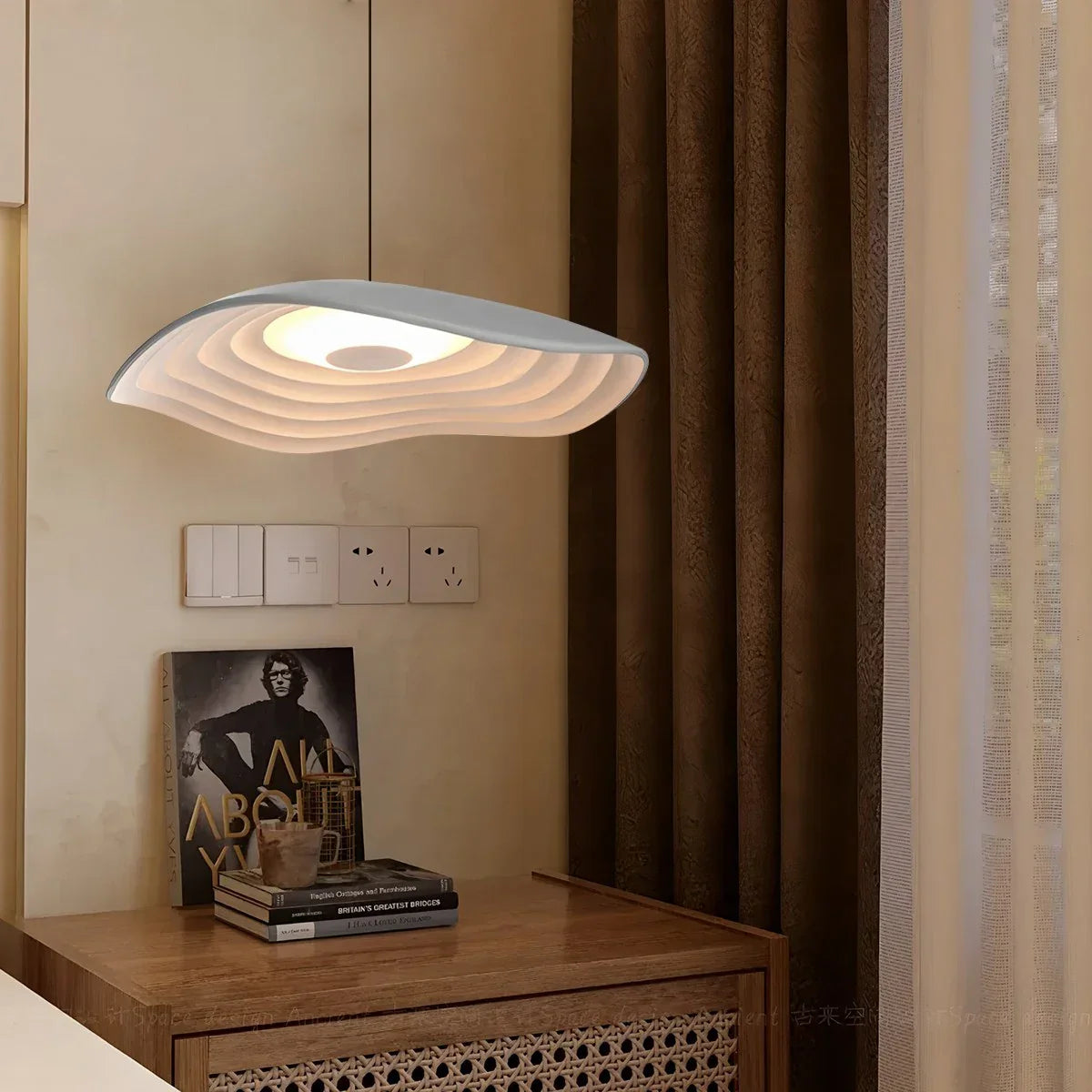 flairel Nordic Creative Ripple Pendant Light for Dining Room