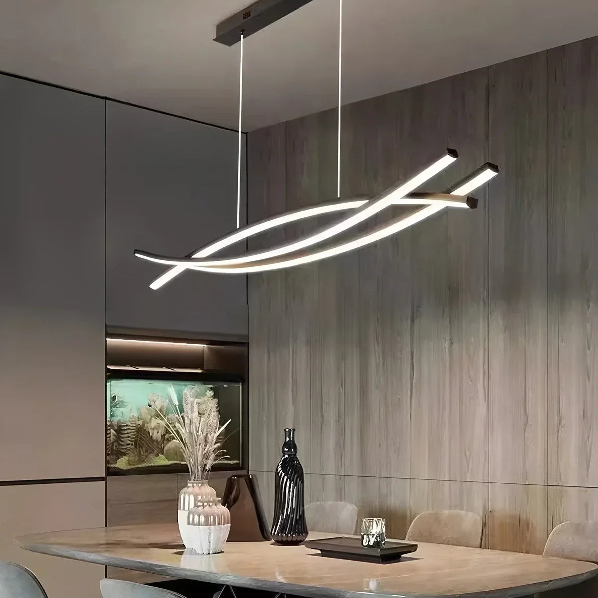 flairel Eraj Curved LED Pendant Light for Kitchen Island