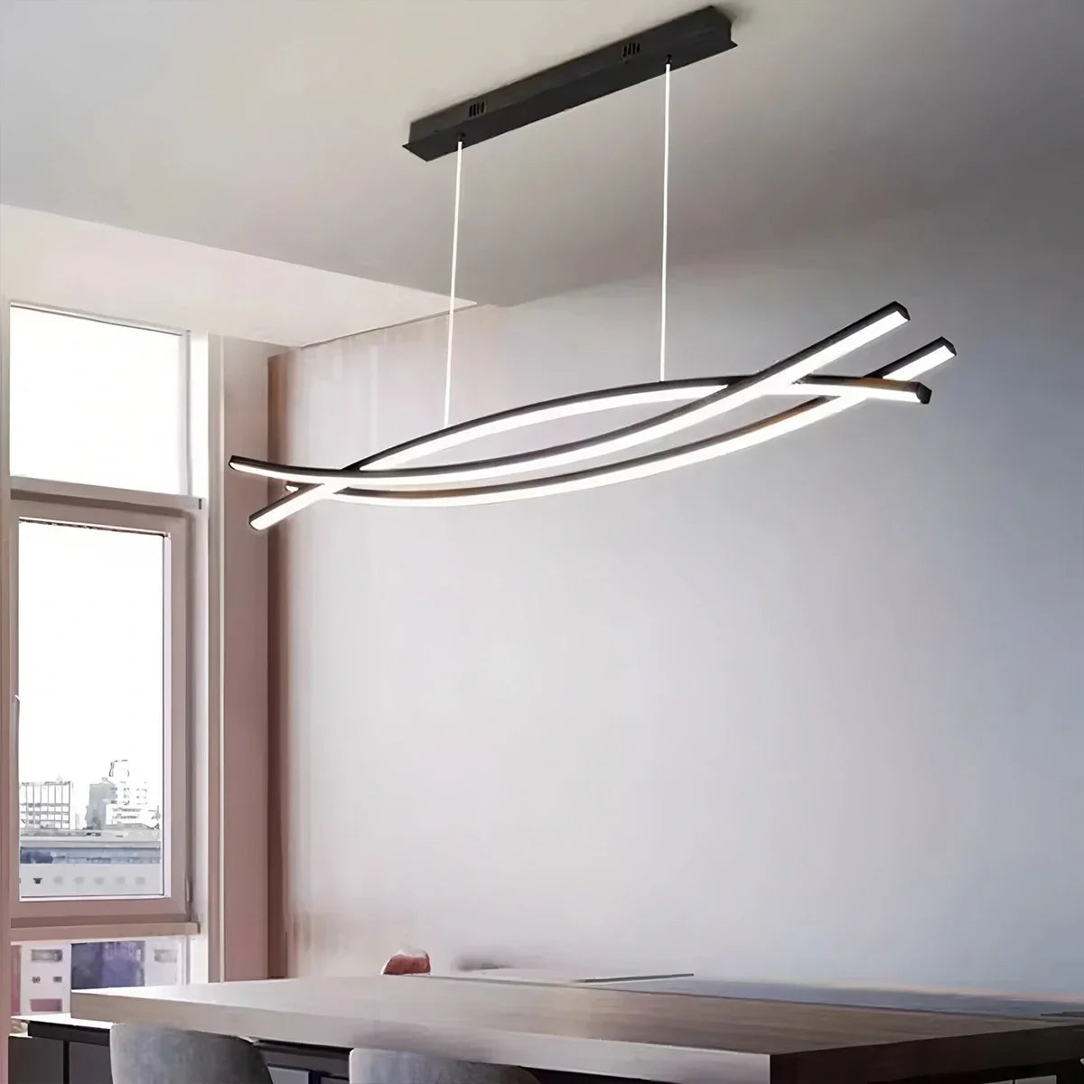 flairel Eraj Curved LED Pendant Light for Kitchen Island