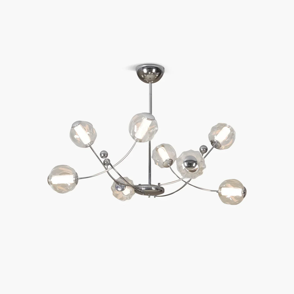 flairel French Minimalist Glass Ball Chandelier