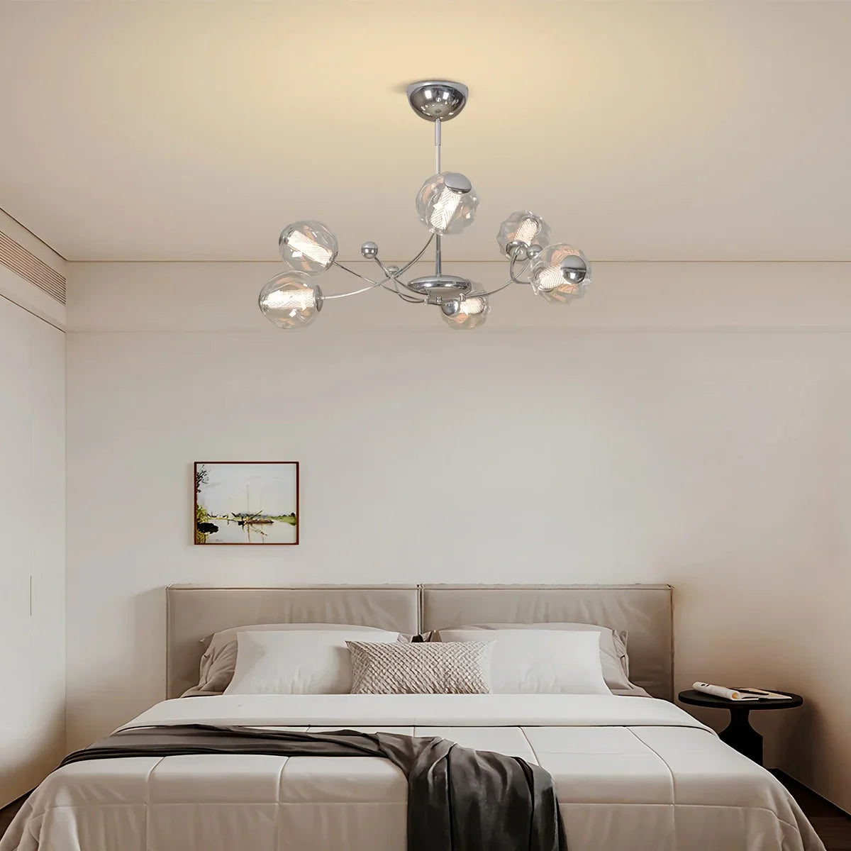 flairel French Minimalist Glass Ball Chandelier