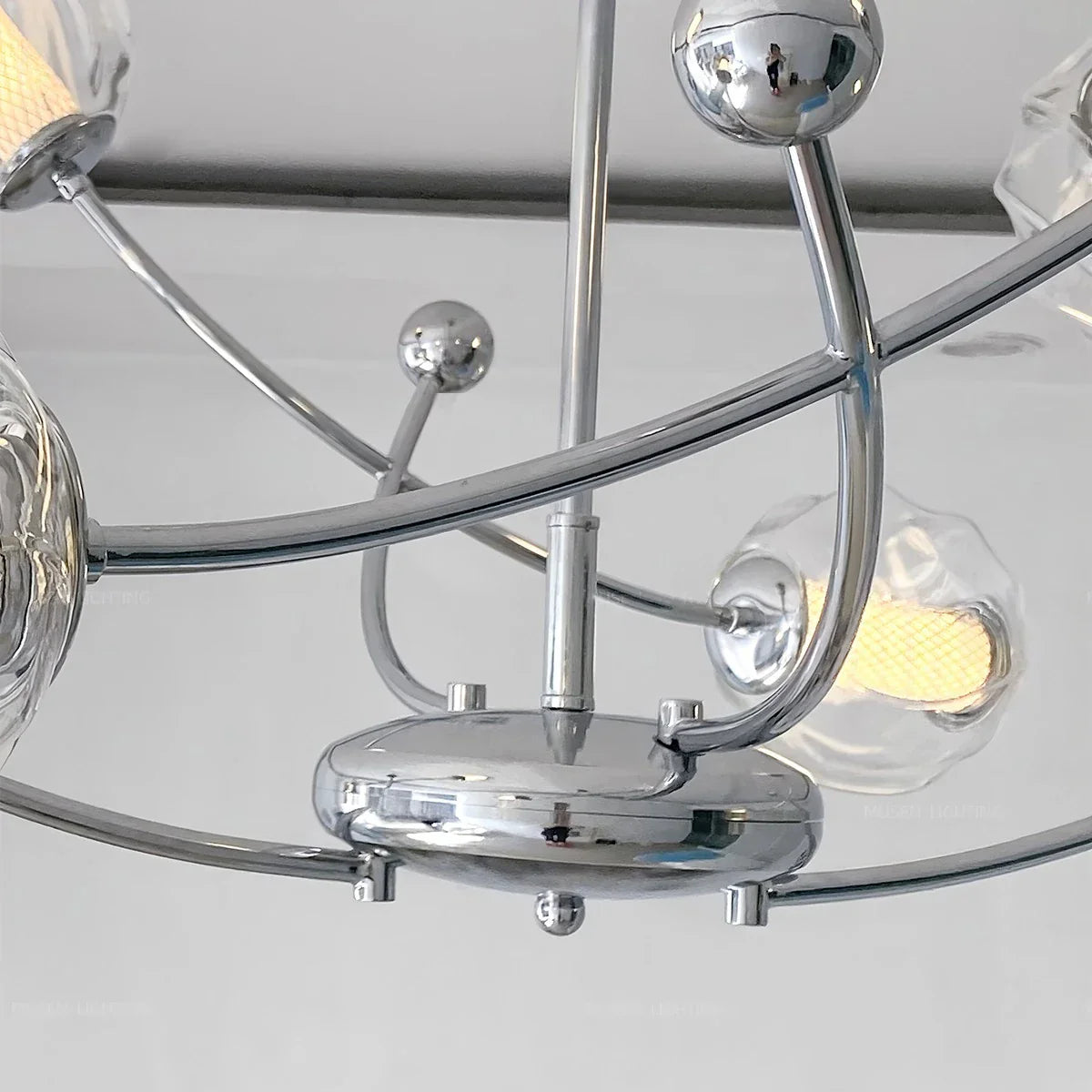 flairel French Minimalist Glass Ball Chandelier