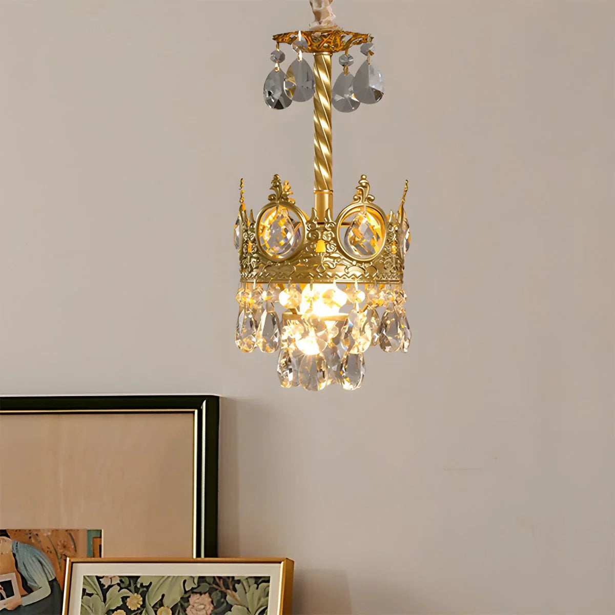flairel French Retro Crystal Chandelier for Dining Room