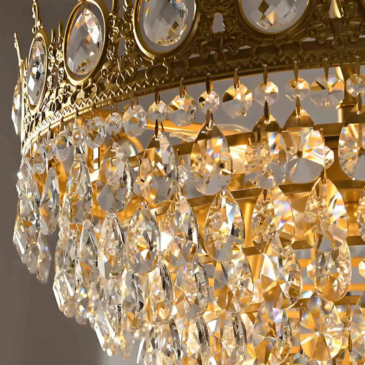 flairel French Retro Crystal Chandelier for Dining Room