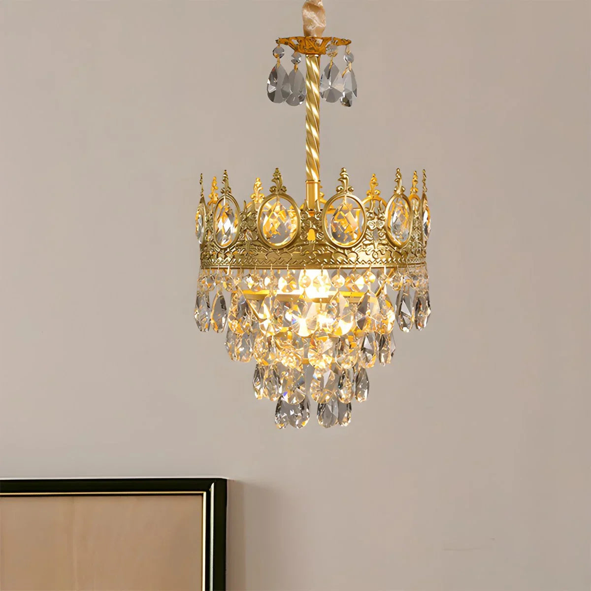 flairel French Retro Crystal Chandelier for Dining Room